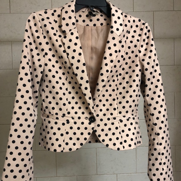 Polka dot peach blazer size 8 fully lined NWOT - Picture 1 of 7